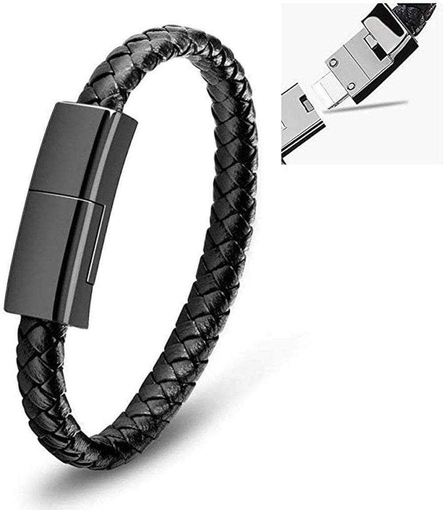 Leather Mini USB Bracelet Charger - Image 0