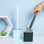 Wall Mounted Spotless Silicone Toilet Brush With Holder - MaviGadget