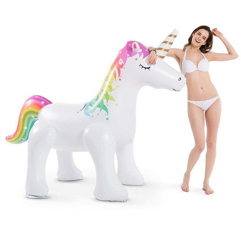 Gigantic Inflatable Unicorn Water Spray Summer Toy - Image 6
