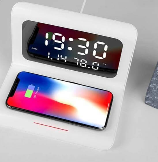 Smart Wireless Charging Alarm Table Clock - MaviGadget