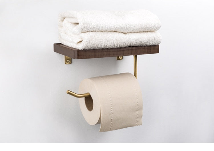Nordic Wooden Toilet Paper Holder Shelf - Image 3