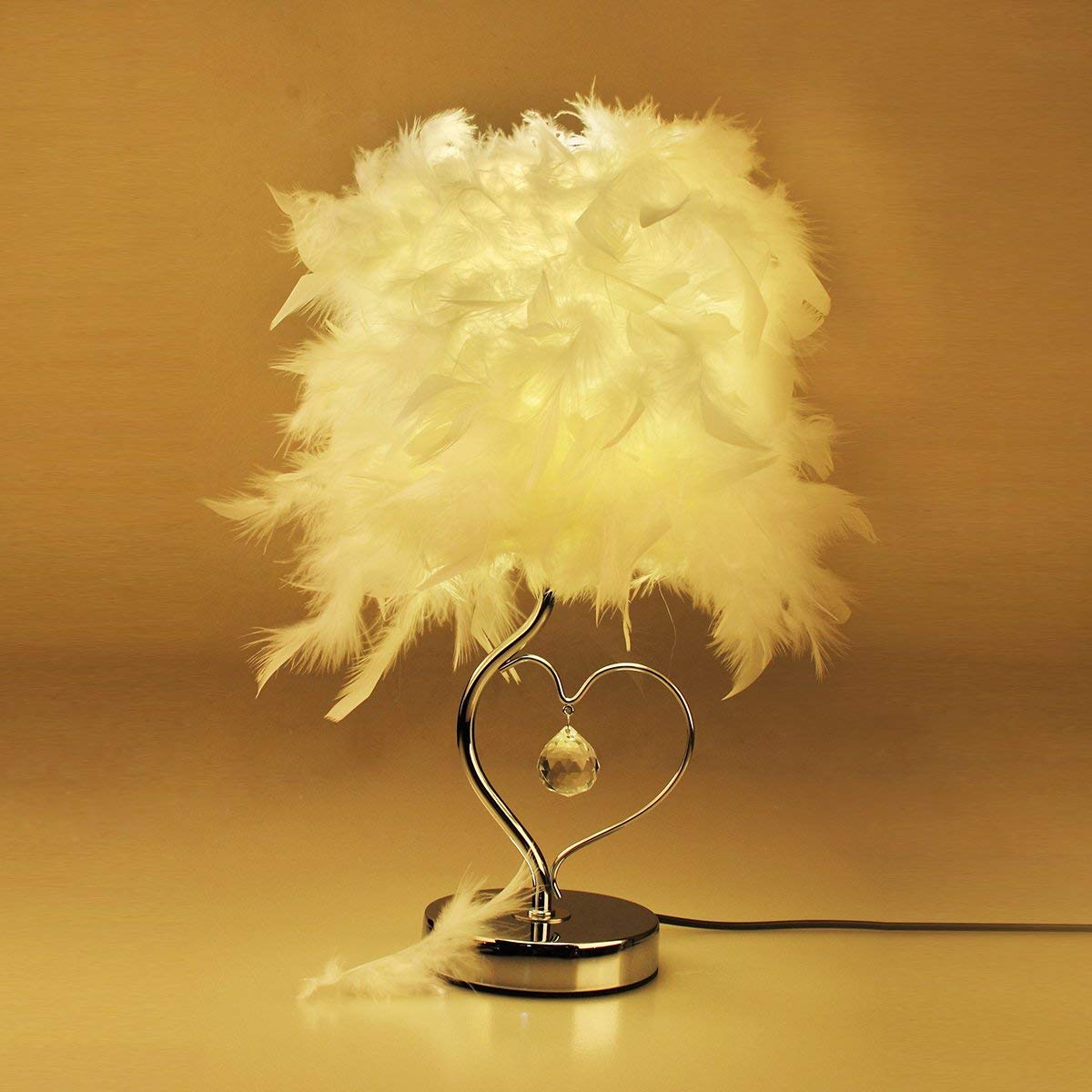 Creative Feather Crystal Table Lamp