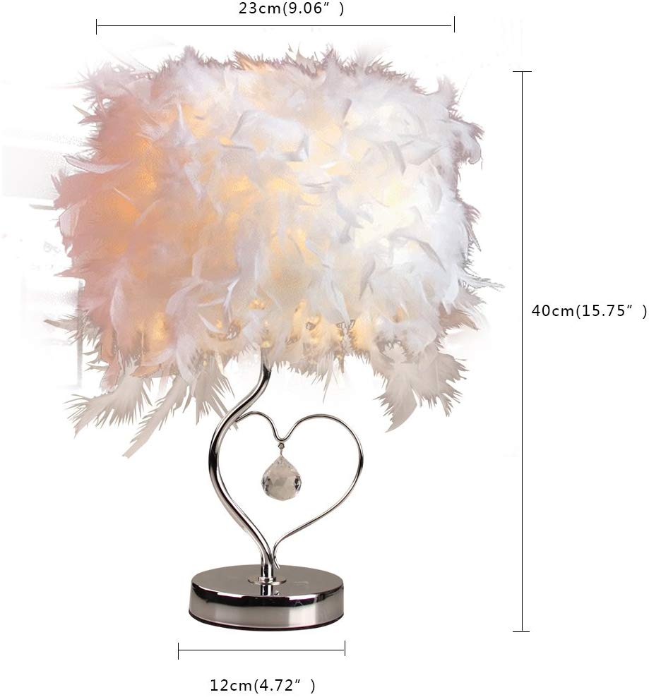 Creative Feather Crystal Table Lamp