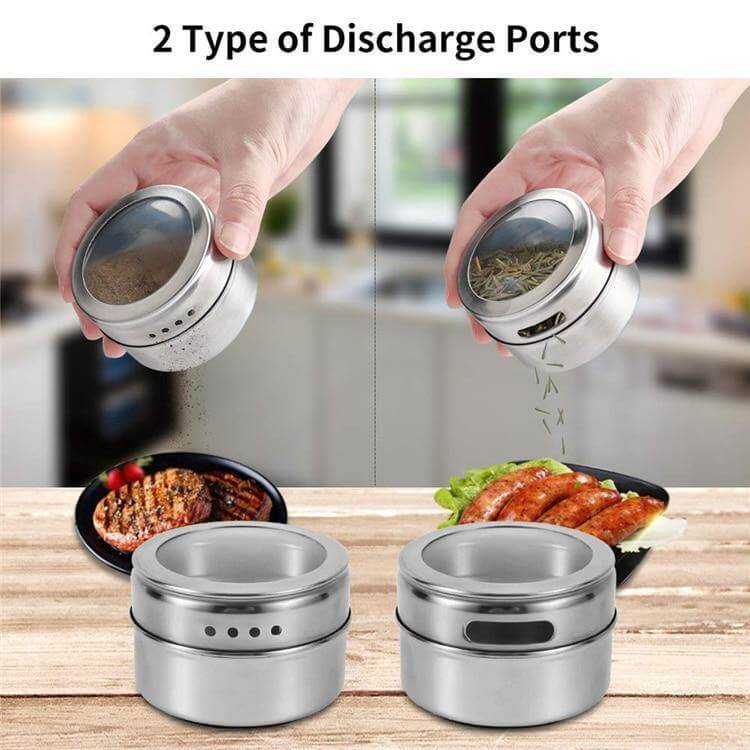 Magnetic Stainless Steel Seasoning Spice Jar Set - Image 4