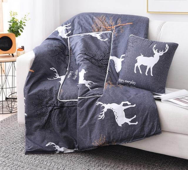 2In1 Colorful Cartoon Pillow Blanket