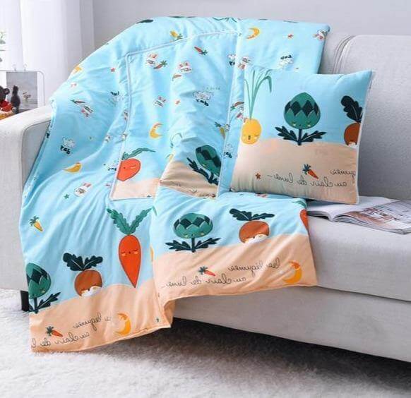 2In1 Colorful Cartoon Pillow Blanket