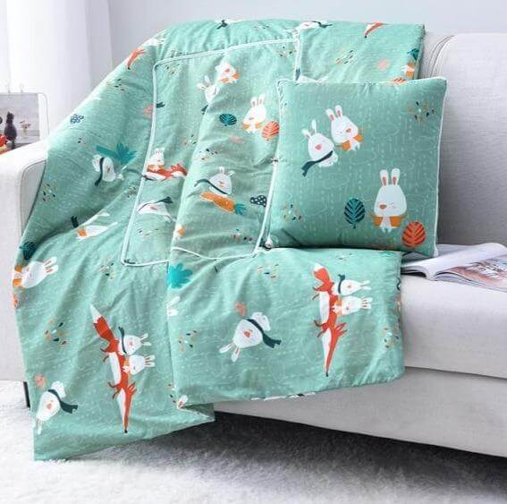 2In1 Colorful Cartoon Pillow Blanket