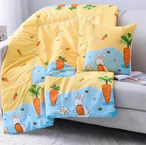 2In1 Colorful Cartoon Pillow Blanket