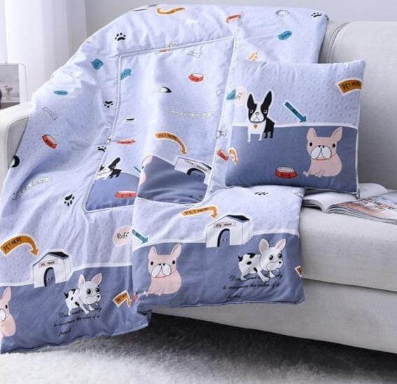 2In1 Colorful Cartoon Pillow Blanket