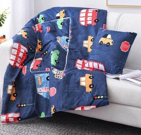 2In1 Colorful Cartoon Pillow Blanket - Image 22