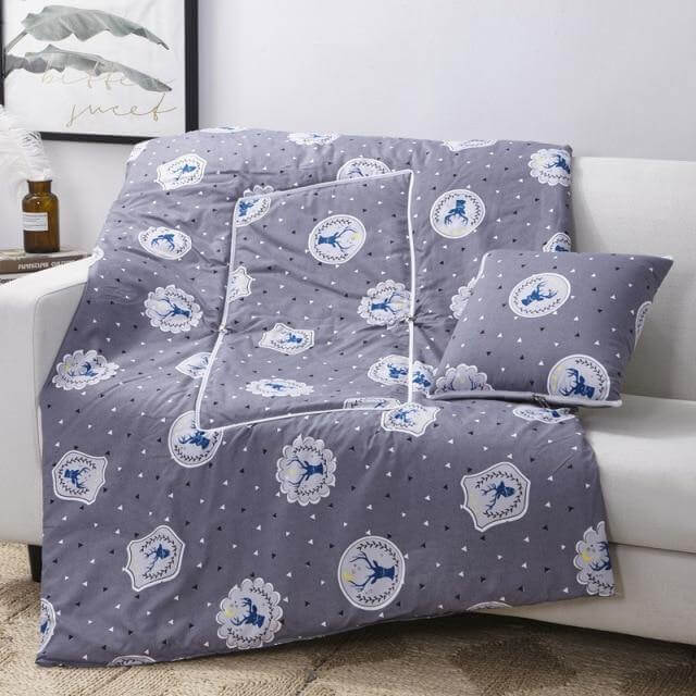 2In1 Colorful Cartoon Pillow Blanket