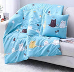 2In1 Colorful Cartoon Pillow Blanket