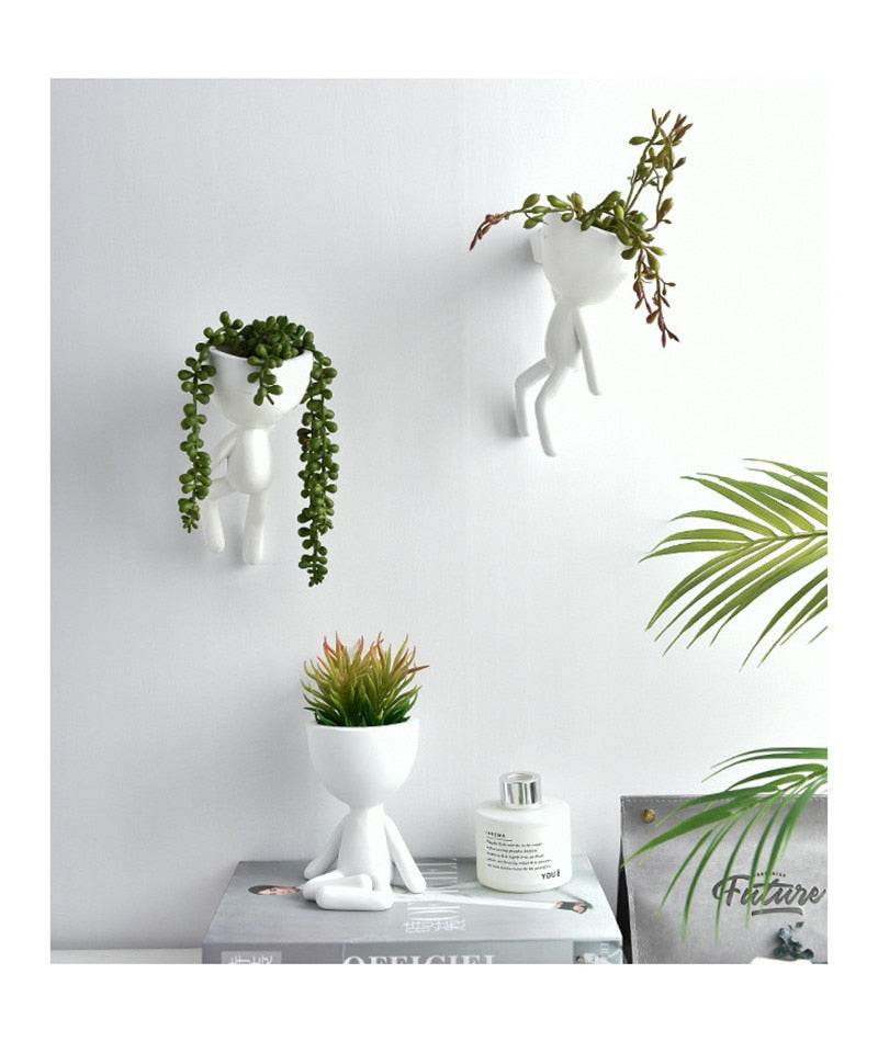 Nordic Hanging Miniature Human Flower Pots - Image 1