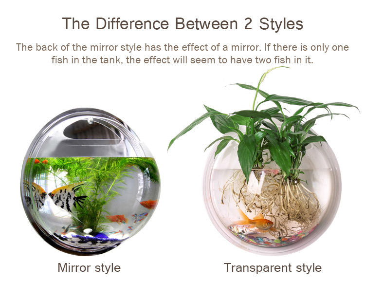 Wall Mounted Transparent Fish Tank Flower Vase - Image 3