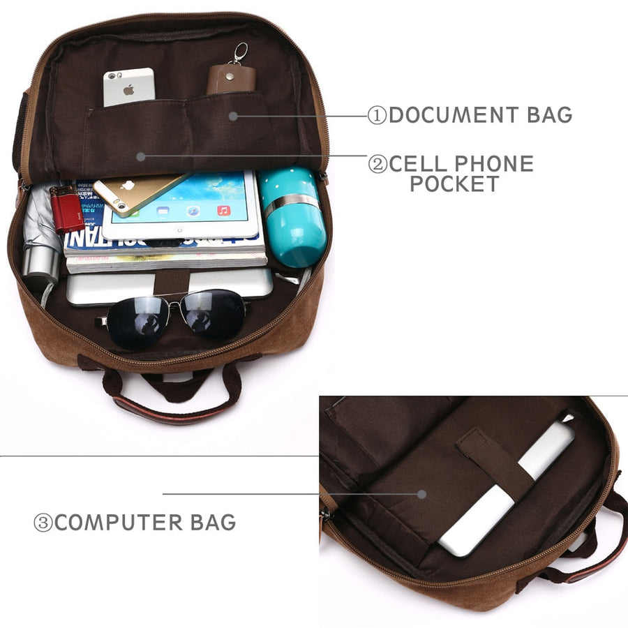 Korean Style Unisex Large Canvas Backpack - Image 3