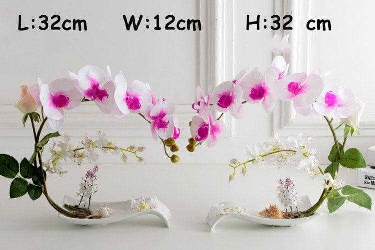 Artificial Butterfly Orchid Flowers Set