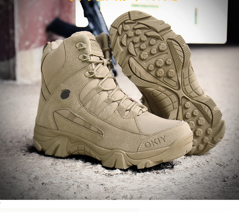 Leather Military Grade Camping Men Boots - Image 1