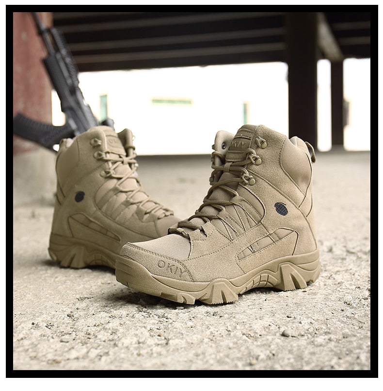 Leather Military Grade Camping Men Boots