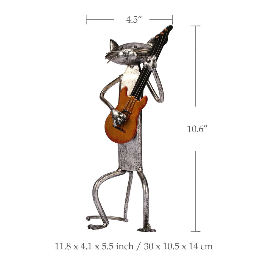3 Mini Musician Cats Modern Sculpture - Image 9