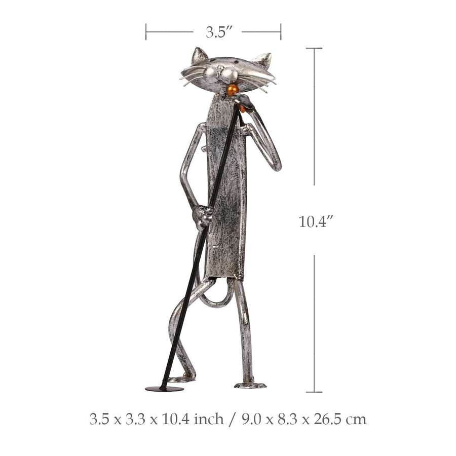 3 Mini Musician Cats Modern Sculpture - Image 10