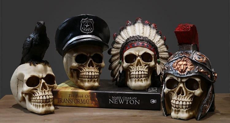 Skull Resin Skeleton Army Figurine Halloween Decoration - Image 35