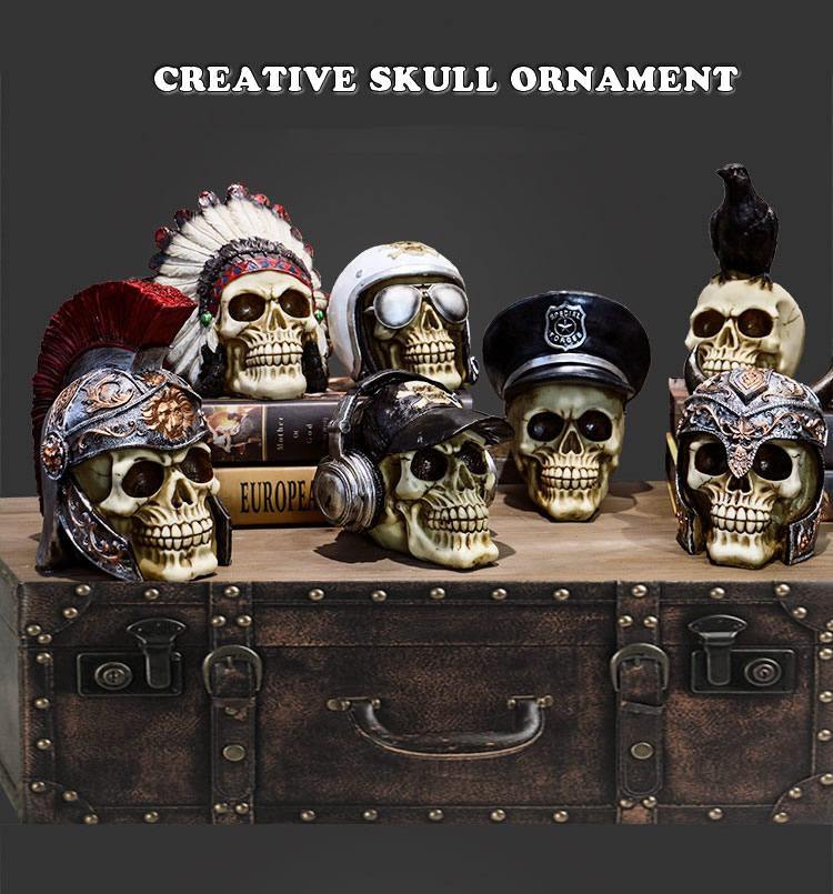 Skull Resin Skeleton Army Figurine Halloween Decoration - Image 32