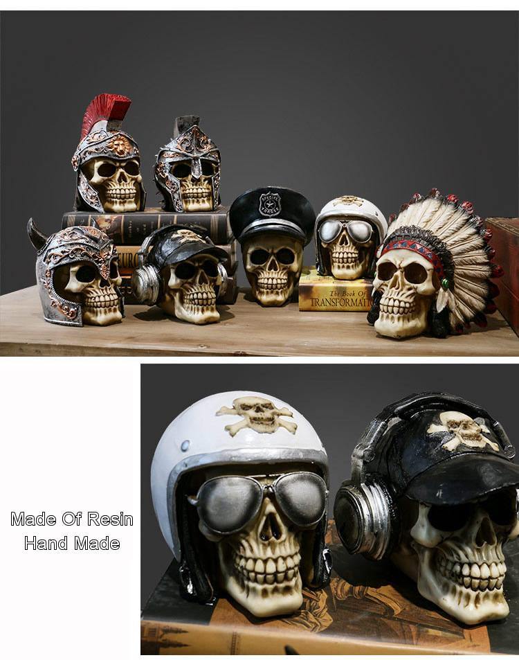 Skull Resin Skeleton Army Figurine Halloween Decoration - Image 18