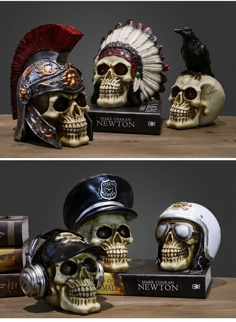 Skull Resin Skeleton Army Figurine Halloween Decoration - Image 13