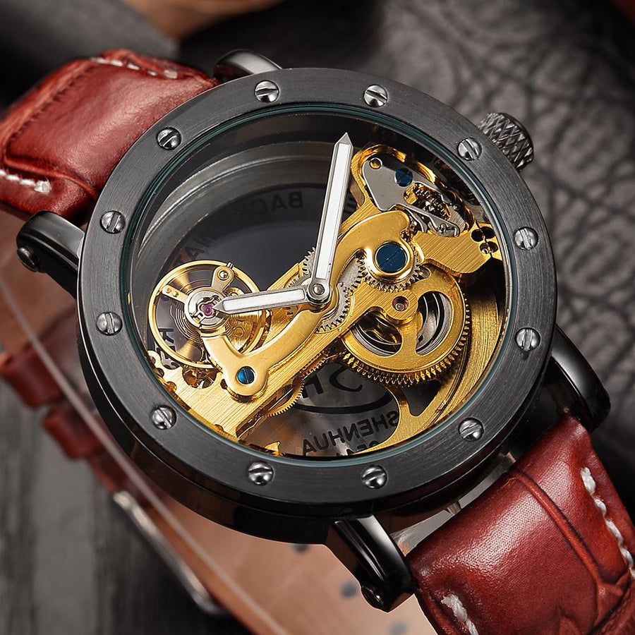 Relogios Elegant Transparent Mechanical Men Watch - Image 1