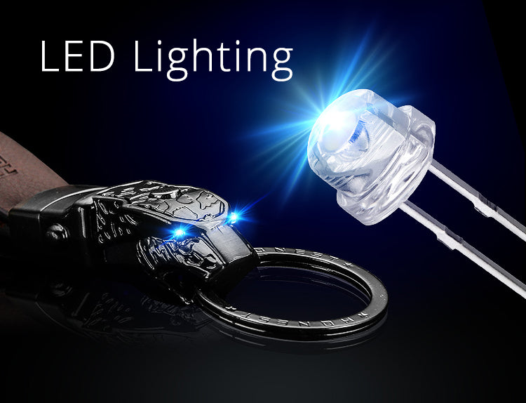 Elegant Leather Leopard Keychain Light - Image 6