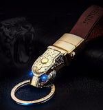 Elegant Leather Leopard Keychain Light