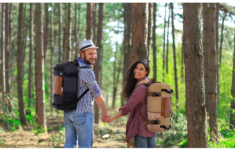 Men Canvas Multifunctional Travel Backpack - Image 1