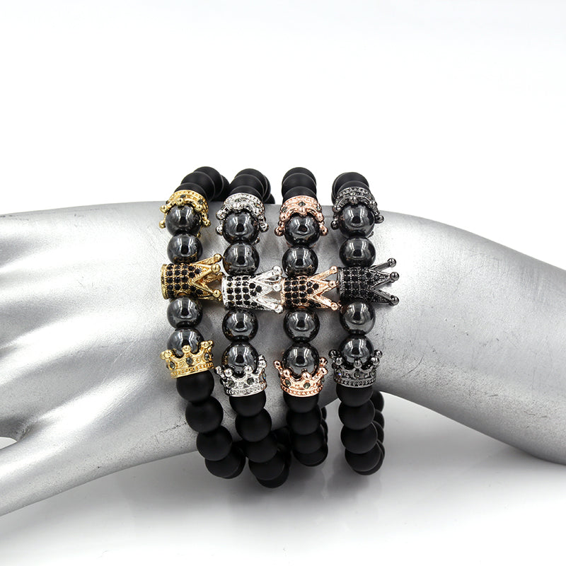 Handmade Natural Stone Beads Crown Bracelet - Image 2