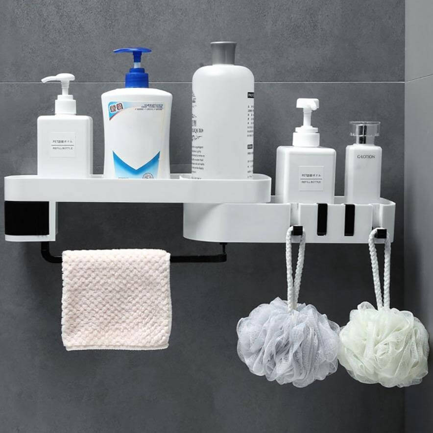 Bathroom Rotating Adjustable Shampoo Wall Shelf Organizer - Image 0
