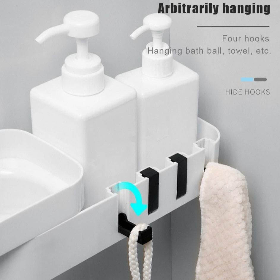 Bathroom Rotating Adjustable Shampoo Wall Shelf Organizer