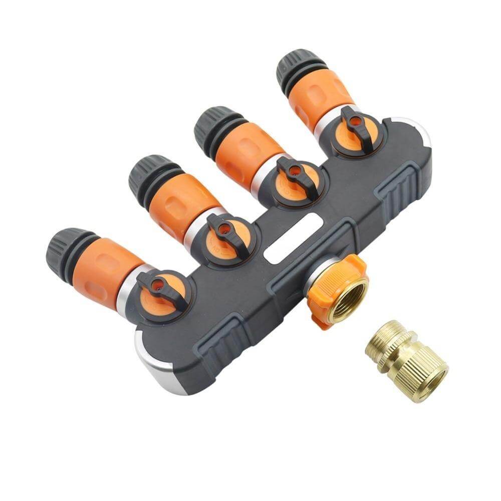 4-way Garden Hose Faucet Splitter Connector