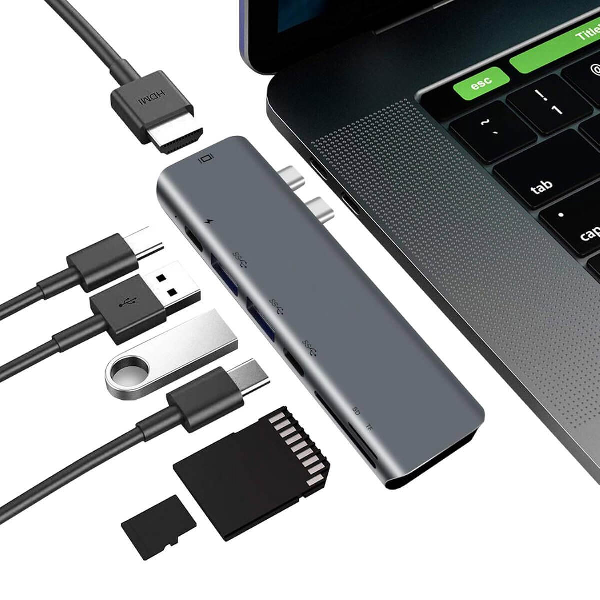 7in1 USB C Hub Adapter For Macbook