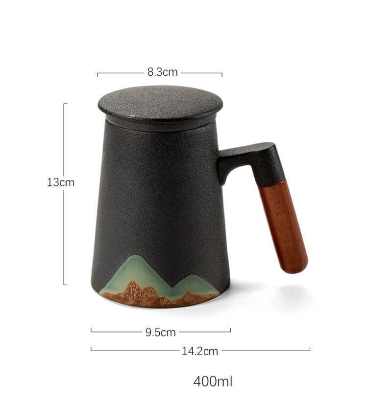 Mountain Art Ceramic Tea Mugs With Filter