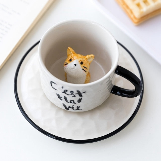 3D Cute Pet Ceramic Mug