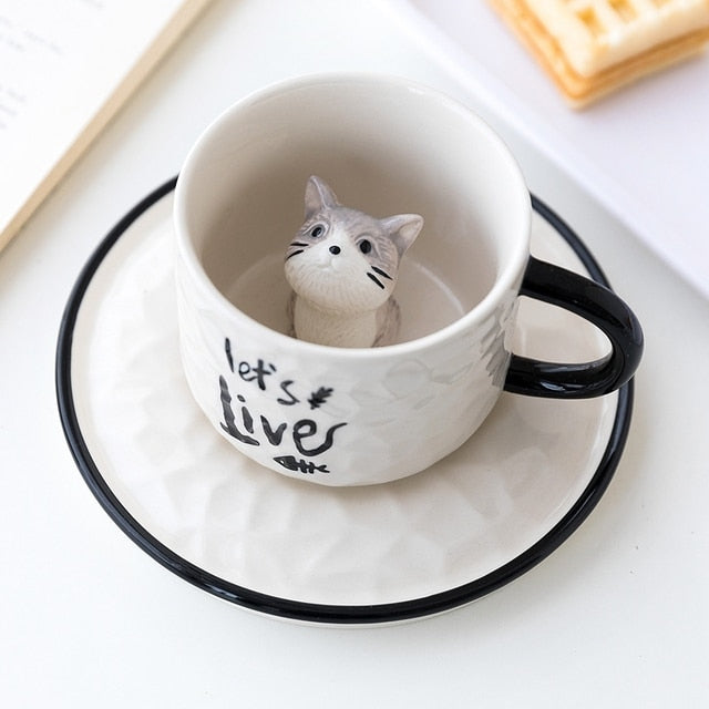 3D Cute Pet Ceramic Mug