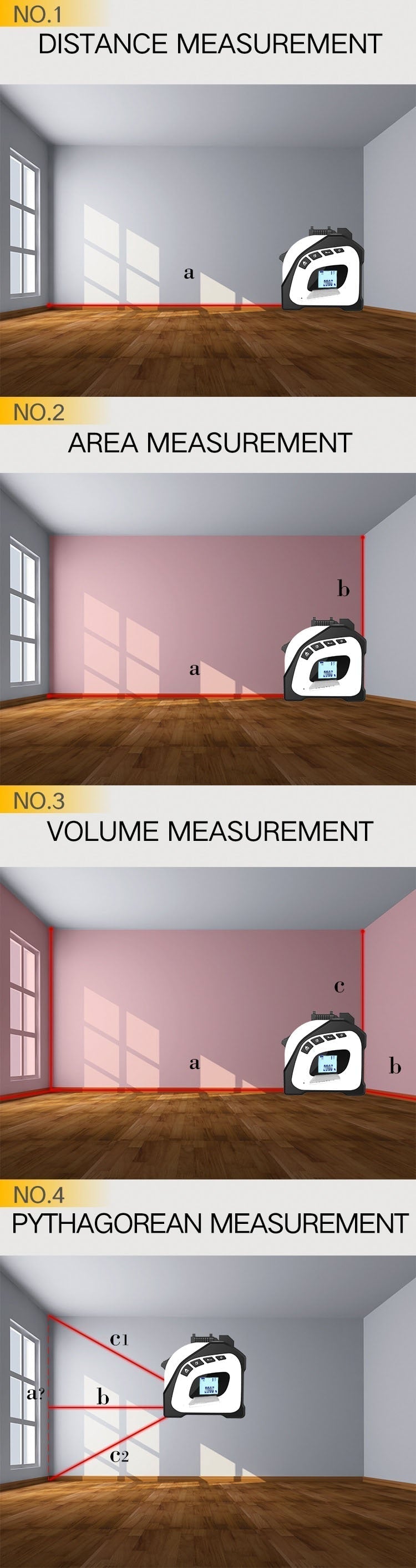 Digital Laser Rangefinder Measure Tape - Image 6