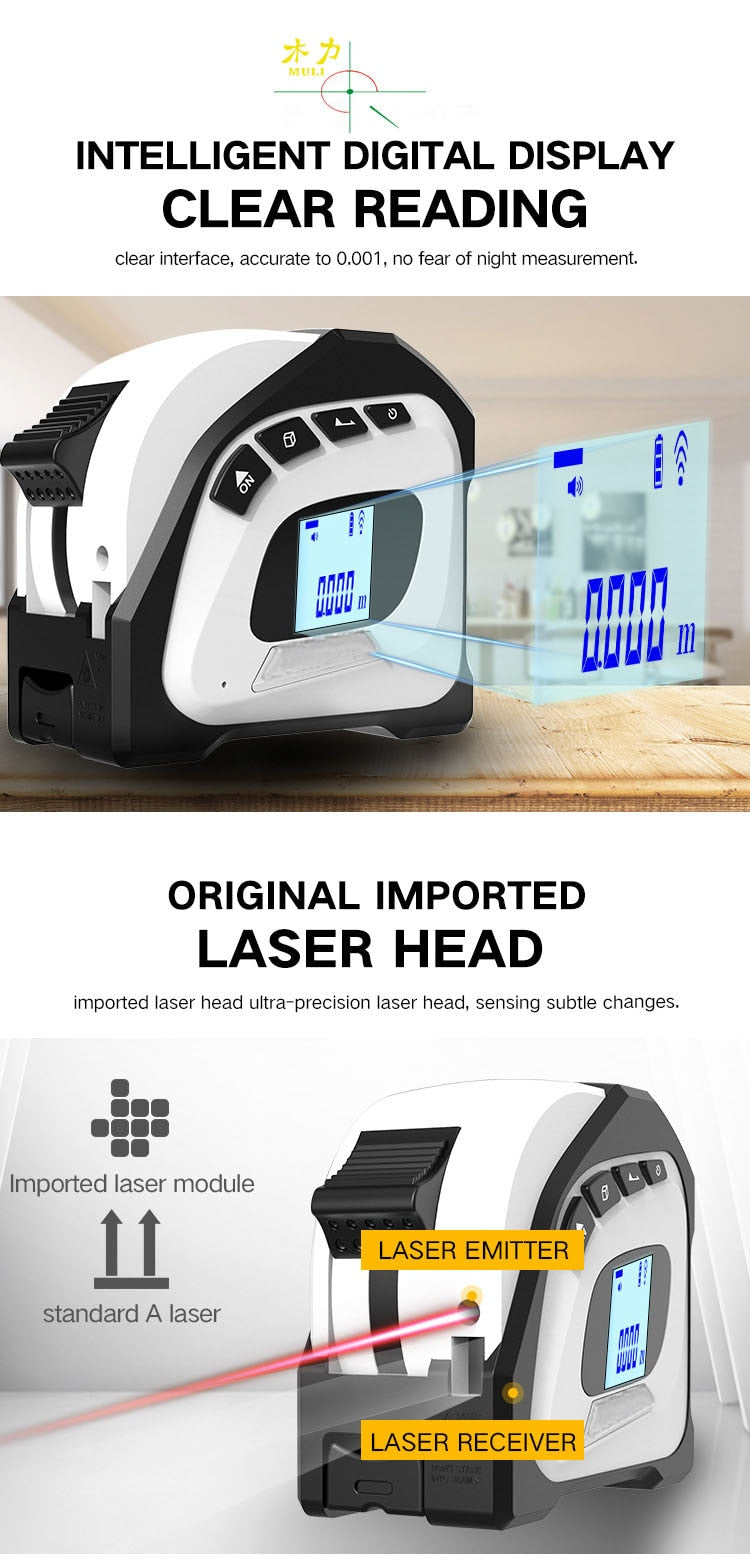 Digital Laser Rangefinder Measure Tape - Image 8