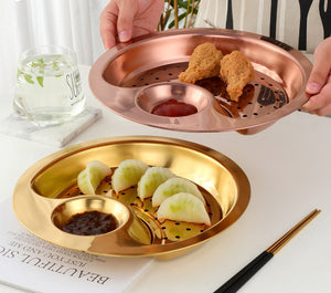 Creative Stainless Steel Double Breakfast Tray - Image 0