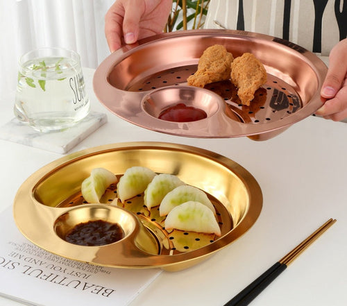 Creative Stainless Steel Double Breakfast Tray - Image 0