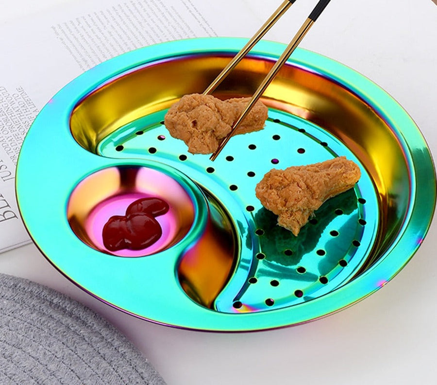 Creative Stainless Steel Double Breakfast Tray - Image 1
