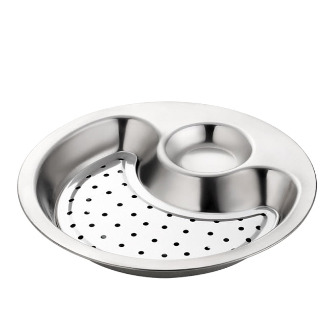 Creative Stainless Steel Double Breakfast Tray - Image 9