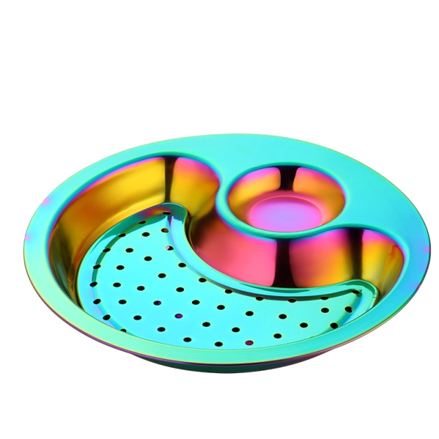 Creative Stainless Steel Double Breakfast Tray - Image 6