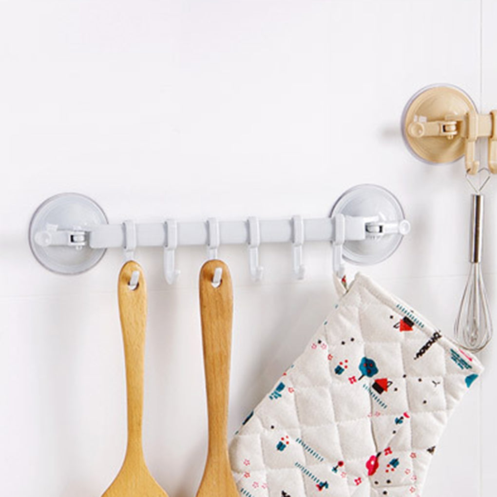 Adjustable Hook Double Suction Towel Rack