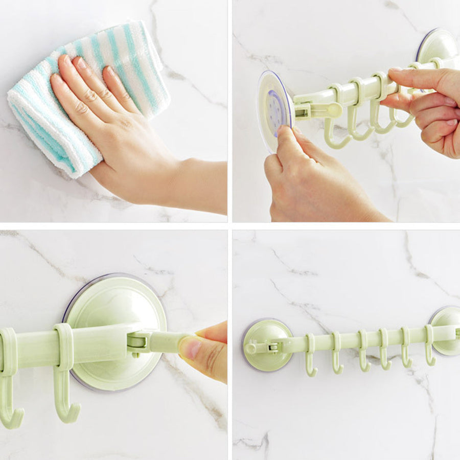 Adjustable Hook Double Suction Towel Rack - Image 7