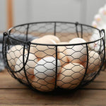 Ceramic Egg Holder Chicken with Wire Basket